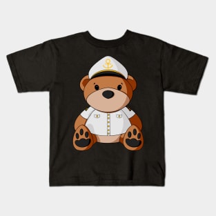 Cruise Captain Teddy Bear Kids T-Shirt